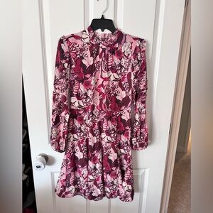 Charlotte Brody Pink Floral Silk Mini Dress